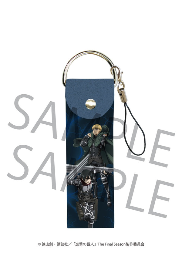 「進撃の巨人」ビッグレザーストラップ01/ミカサ&アルミン